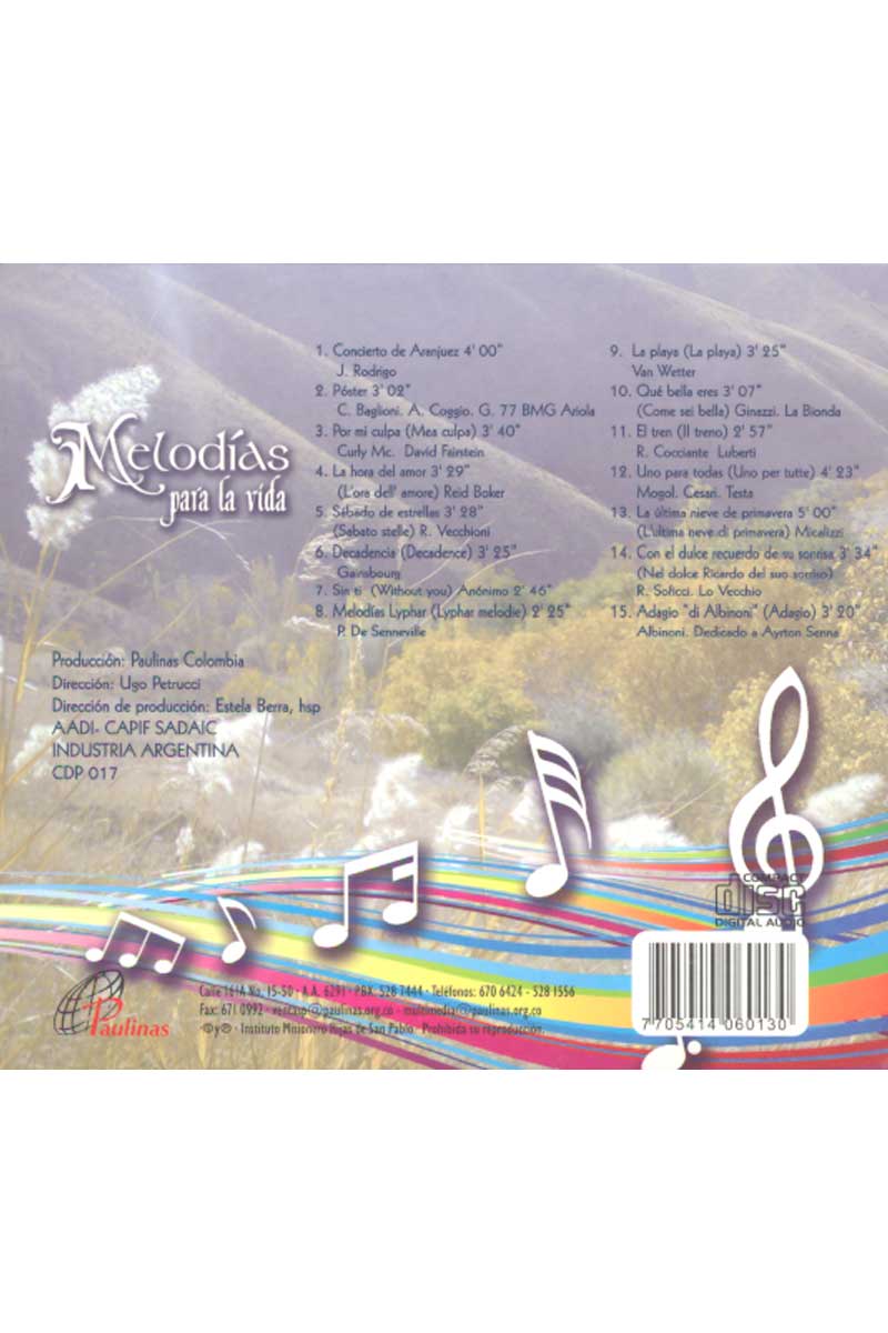 Melodías para la vida -CD 1